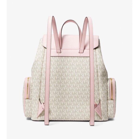 Michael Kors backpack jet set MK logo large chain backpack powder blush multi main image 8